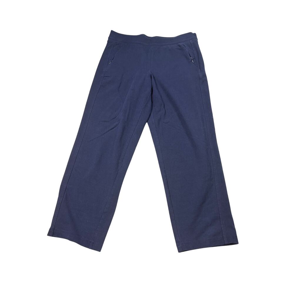 T by Talbots navy straight ankle pant with pockets. Size M. loose fit.